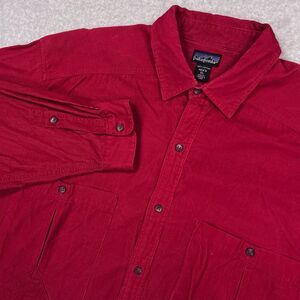Vintage Patagonia Corduroy Shirt Mens XL Red Pincord Long Sleeve Button Up